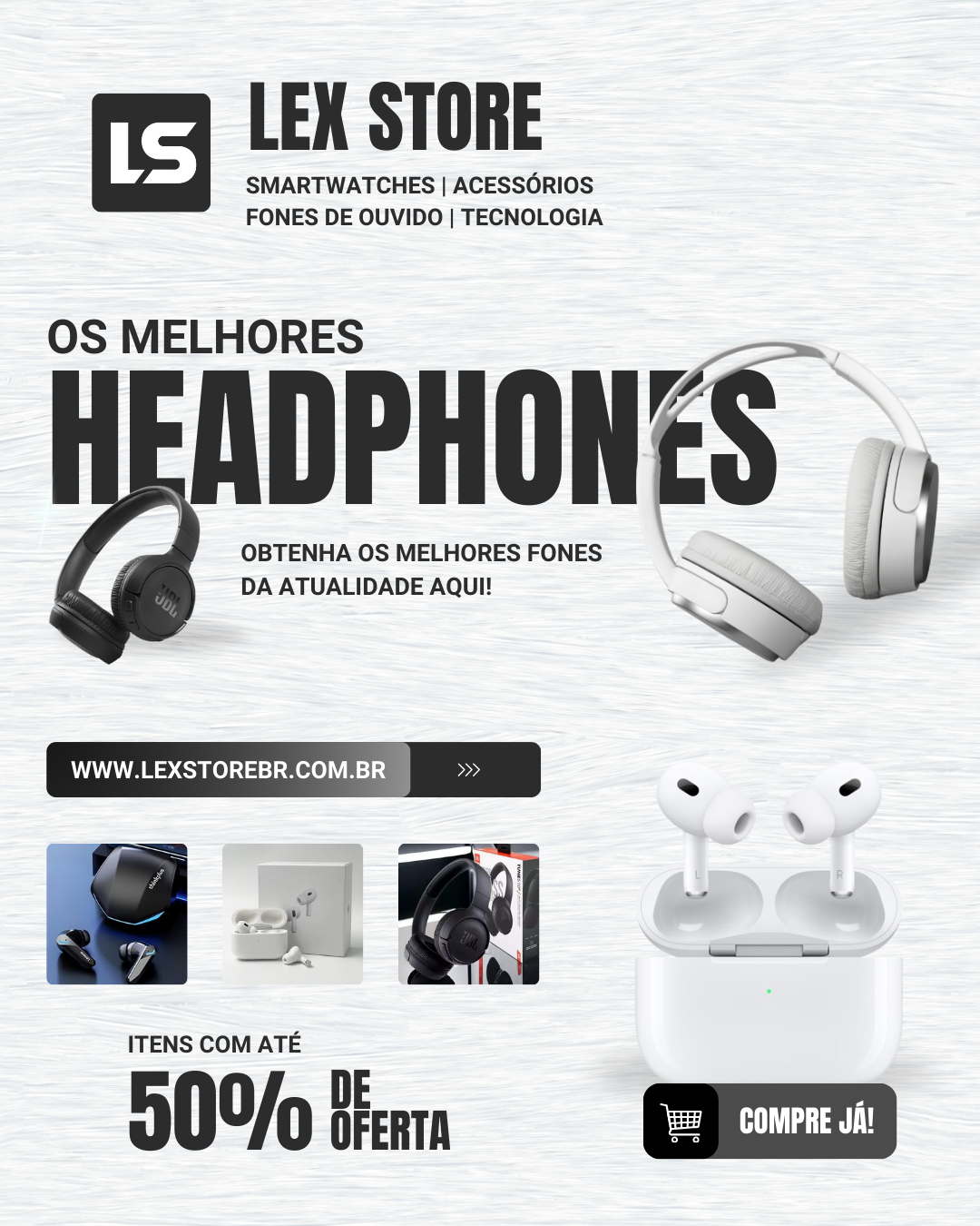 Obtenha os melhores fones DA ATUALIDADE AQUI NA LEX STORE!